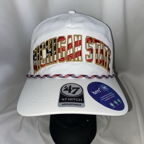 ’47 Other - NWT '47 Brand Michigan State Hitch Hat Mens Stars and Stripes Flag White Flutter